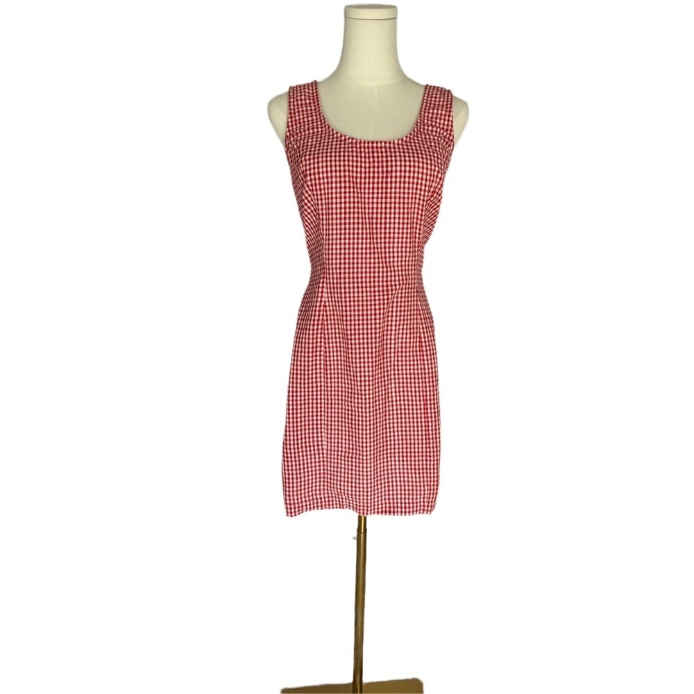 Vintage Rampage 90s‎ Red Gingham Cotton Mini Dress Sleeveless Size Small